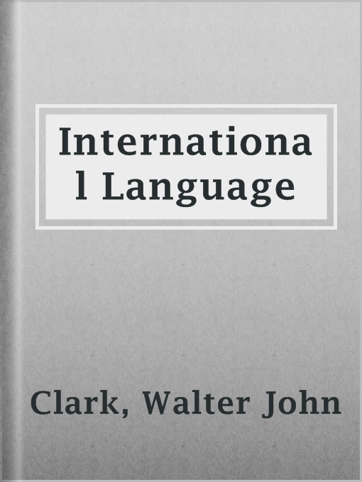 Cover image for International Language